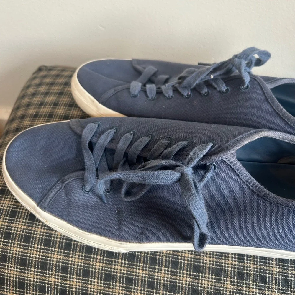 Vince Canvas‎ Low Top Sneakers Mens 11.5 Navy Blue Casual Lace Up Shoes